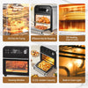 Multifunctional Digital Air Fryer Oven, 14QT 8-in-1 Countertop Convection Oven, 360° Evenly Oil-Free, with Recipe Book, Non-Stick Stainless Steel