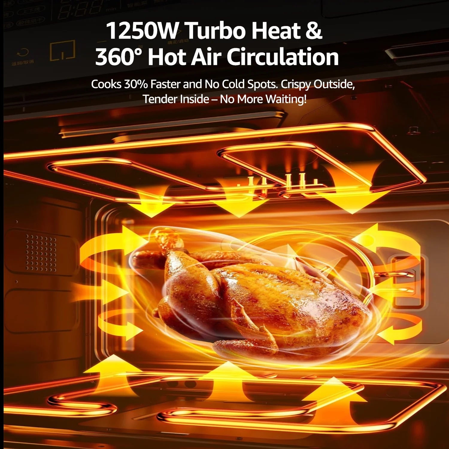 Multifunctional Digital Air Fryer Oven, 14QT 8-in-1 Countertop Convection Oven, 360° Evenly Oil-Free, with Recipe Book, Non-Stick Stainless Steel