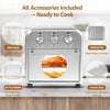 14QT 4-in-1 Air Fryer Toaster Oven Combo | Full Stainless Steel Countertop Oven with Convection Bake, Broil, Healthy Low-Oil Grill & Fast Warm
