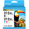 212XL Ink Cartridges for Epson Printer ( Black Cyan Magenta Yellow, 4-Pack)
