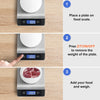 MULISOFT Food Scale, Kitchen Scales for Weight Food, Digital Scales for Grams and ounces, 7 Units with Tare Function, Stainless Steel