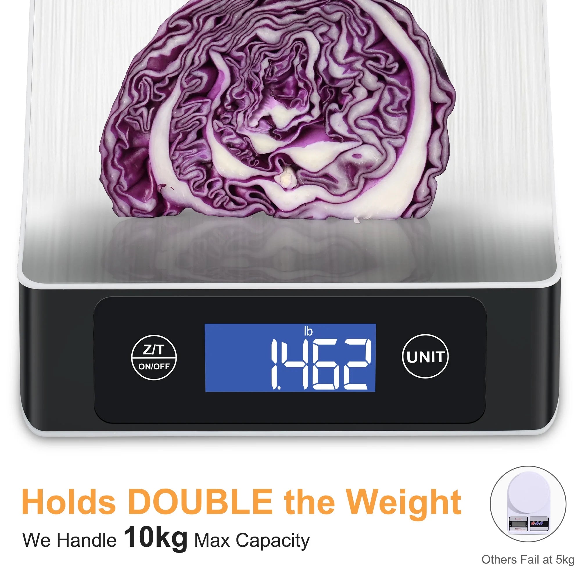 MULISOFT Food Scale, Kitchen Scales for Weight Food, Digital Scales for Grams and ounces, 7 Units with Tare Function, Stainless Steel