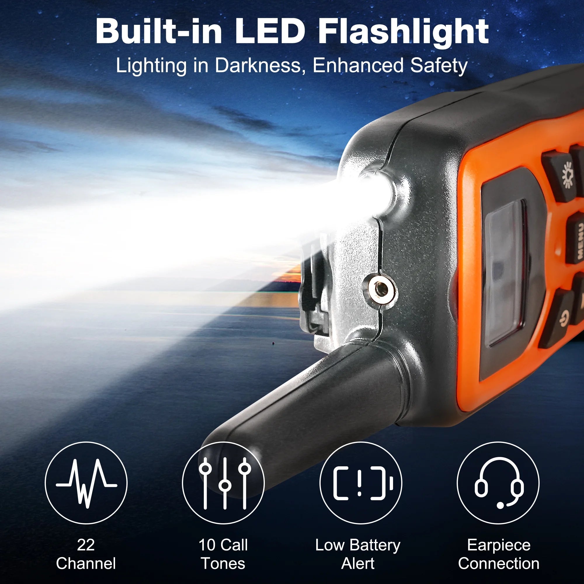 Walkie Talkies, Long Range Walkie Talkies, Walkie Talkie for Adults, CMYBabee Two Way Radio with 22 FRS Channels, LED Flashlight VOX LCD Display, 2 Pack