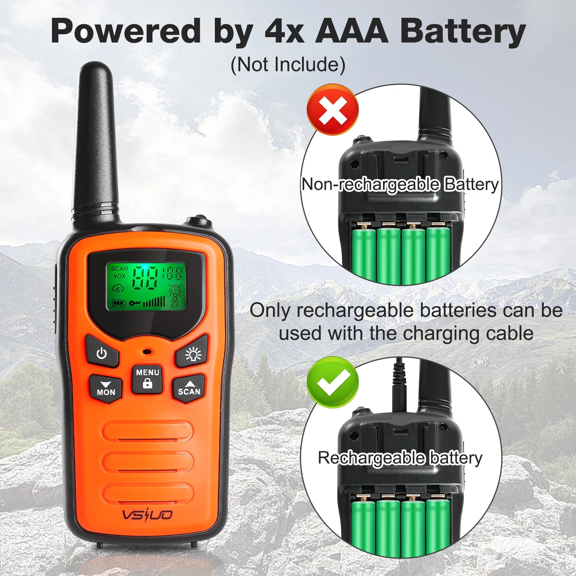 Walkie Talkies, Long Range Walkie Talkies, Walkie Talkie for Adults, CMYBabee Two Way Radio with 22 FRS Channels, LED Flashlight VOX LCD Display, 2 Pack