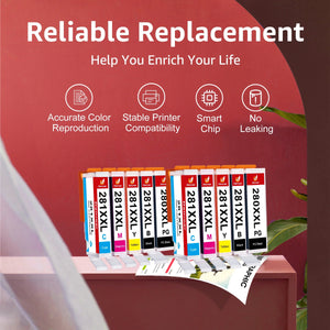 280XXL 281XXL Ink Cartridge for Canon ink 280 and 281(10-Pack)