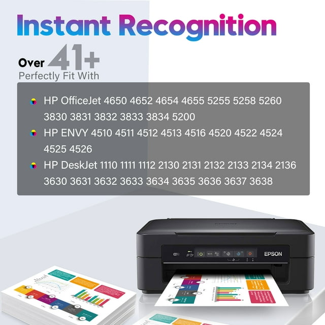 ONLYU High Yield 63XL Ink Cartridge Black and Color Combo Pack Replacement for HP Printer