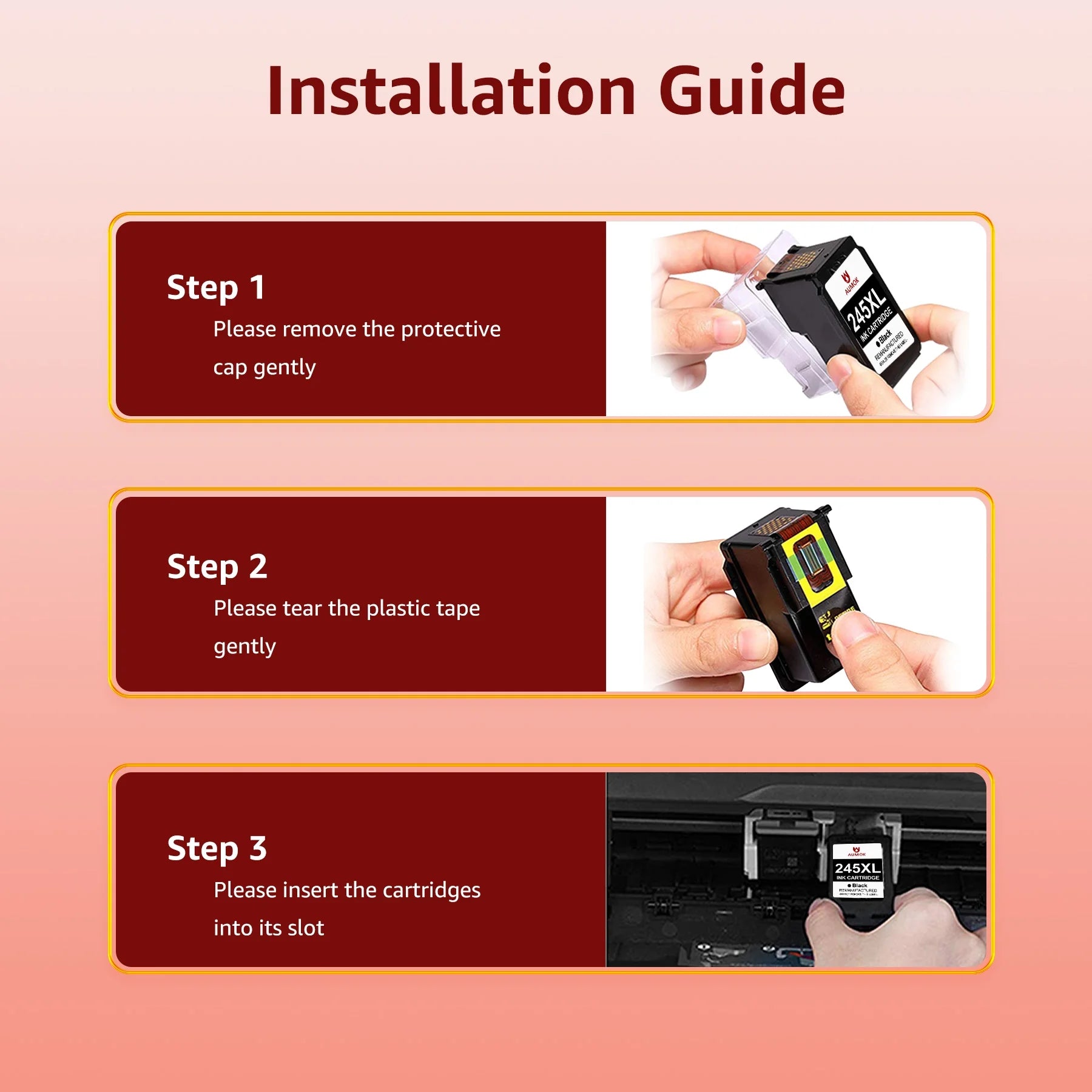 245XL Ink Cartridges Replacement for Canon Ink 245 and 246 Printer,2 Pack