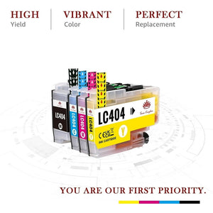 LC404 Ink Cartridge Toner Kingdom Compatible Ink Cartridge Replacement for Brother Printer 4 Pack