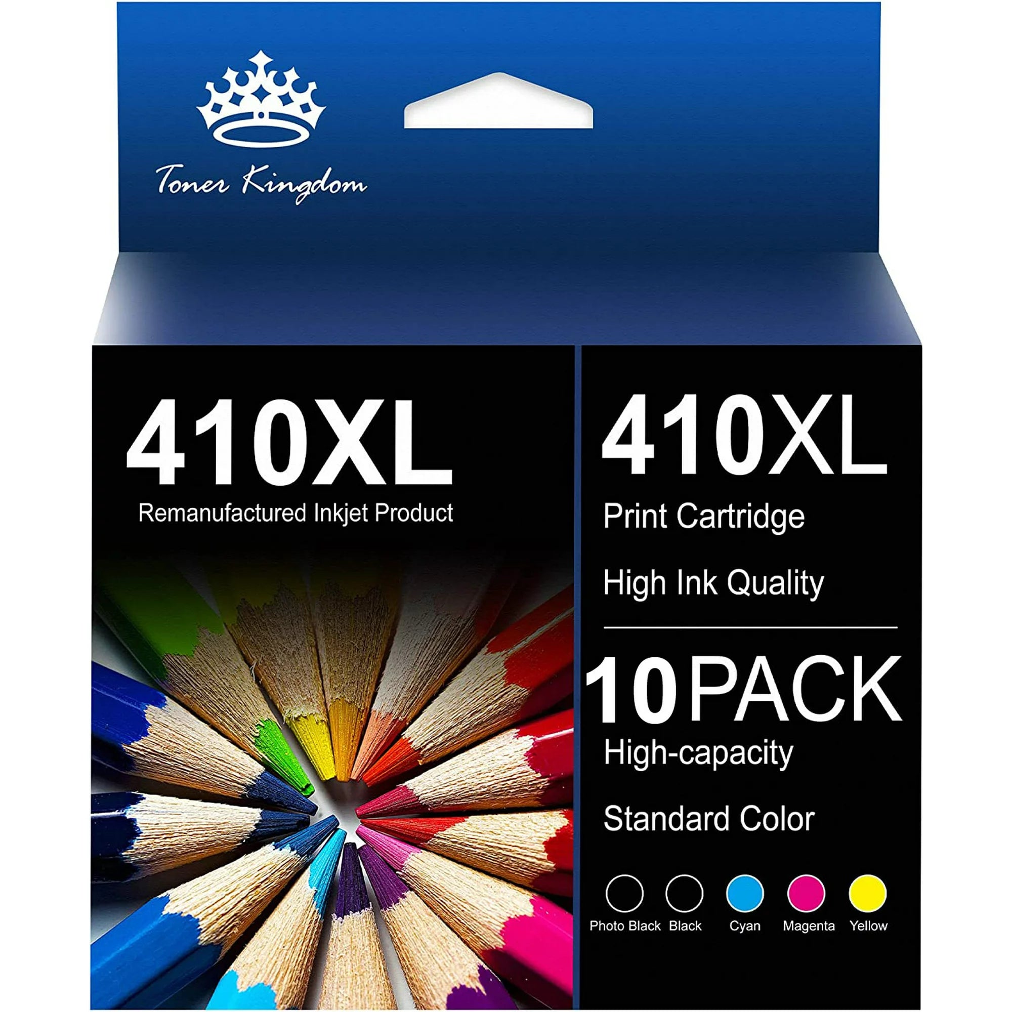 Tonerkingdom 410XL T410 410 Ink Cartridges Works with Epson Printer (10 Pack, Black, Cyan, Magenta, Yellow, Photo Black)