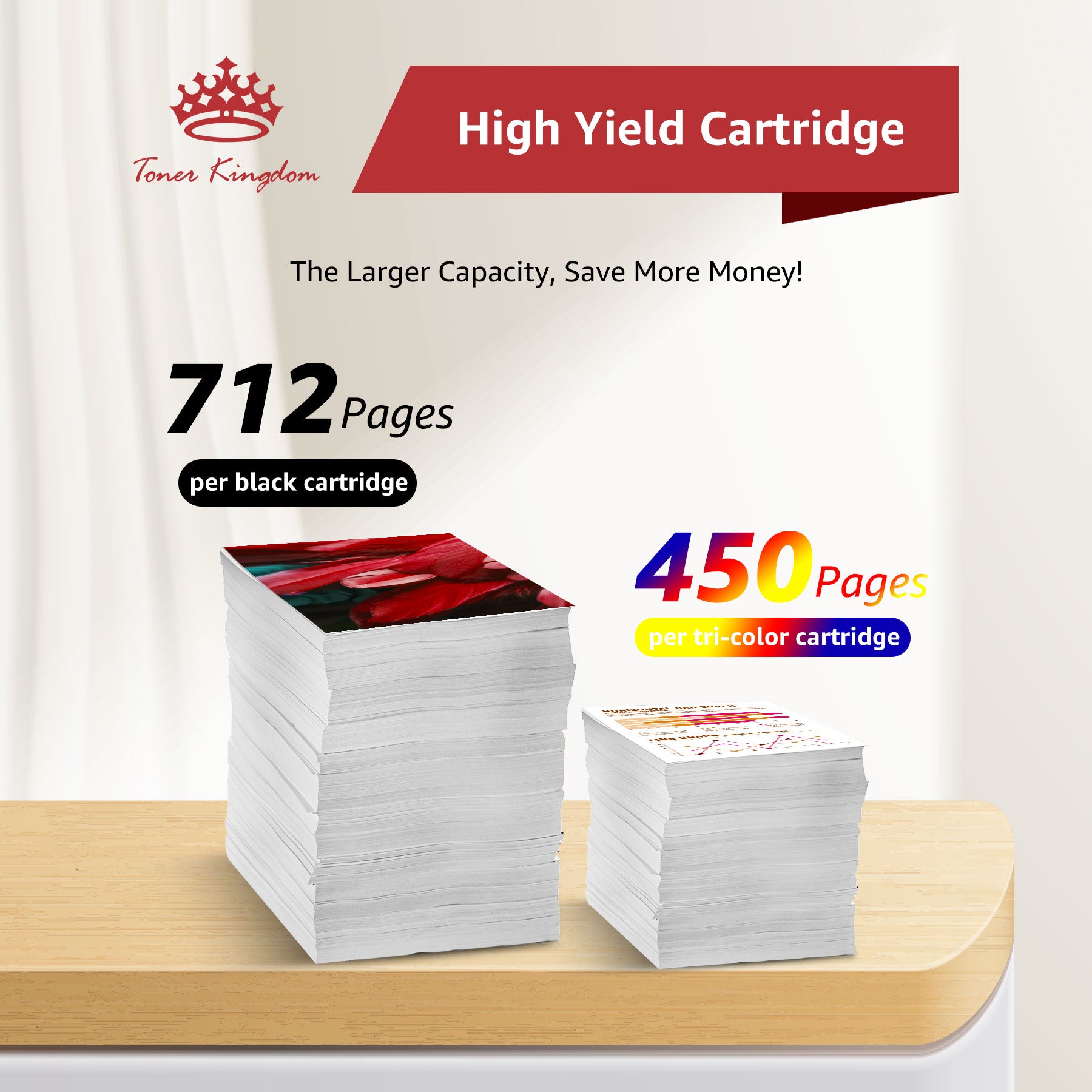 High Yield 61XL Ink Cartridges Replacement for HP Printer (Black and Color 2-Pack)
