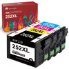 Tonerkingdom 252 Ink Cartridge Replacement for Epson(1 Large Black, 1 Cyan, 1 Magenta, 1 Yellow) 4 Pack