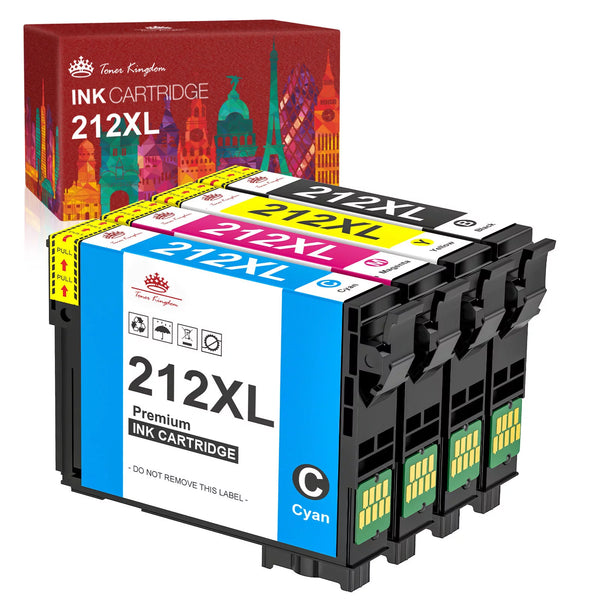 212xl Ink Cartridge for Epson ( Black Cyan Magenta Yellow, 4-Pack