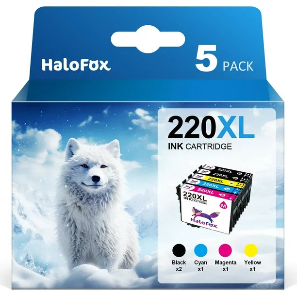 T220XL 220XL Replacement for Epson (Black,Cyan,Magenta,Yellow,5 Pack)