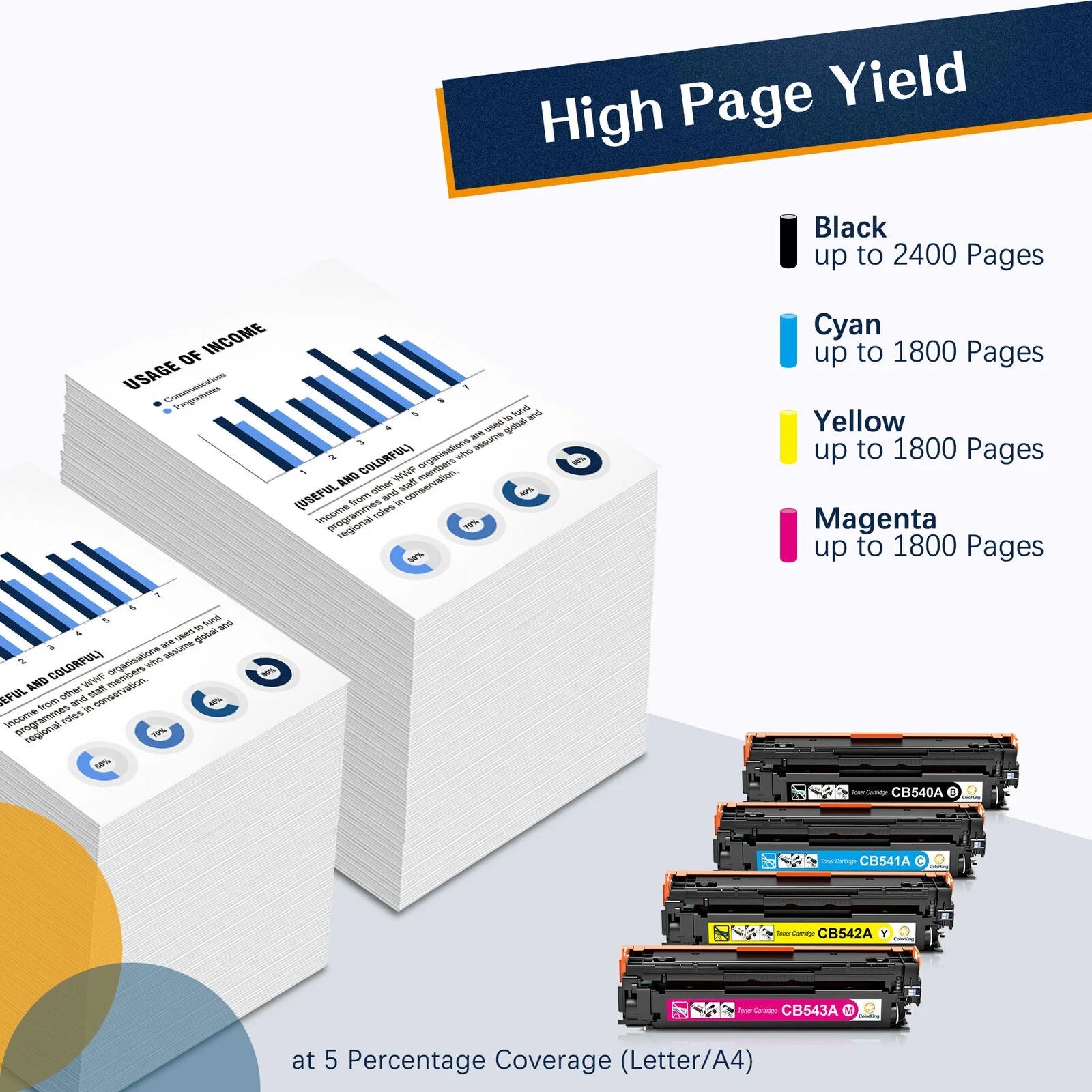 125A Toner Cartridges Compatible for HP, 4-Pack