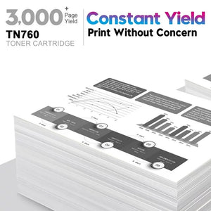 TN760 Toner Cartridge Replacement for Brother TN760(Black,4 Pack)