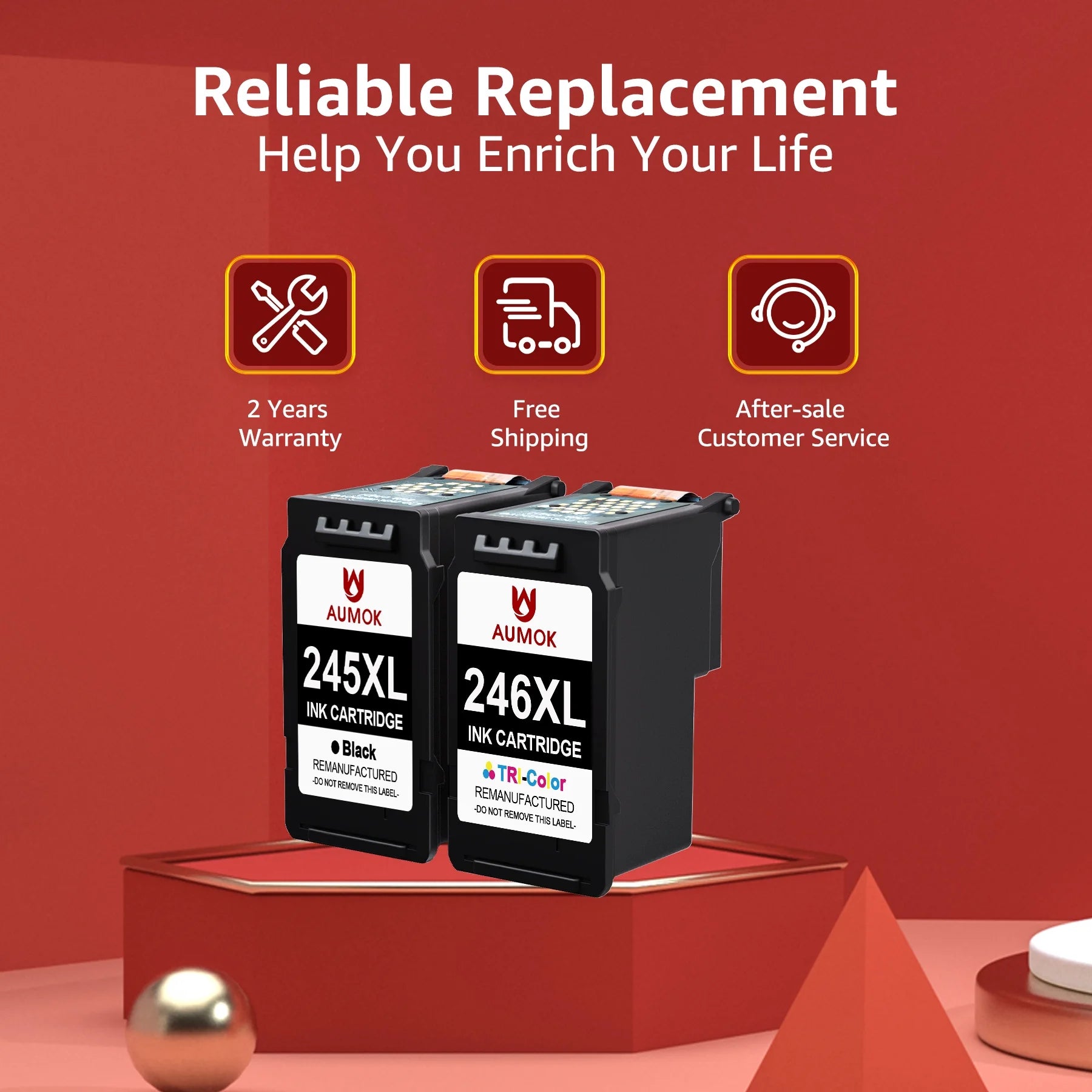 245XL Ink Cartridges Replacement for Canon Ink 245 and 246 Printer,2 Pack