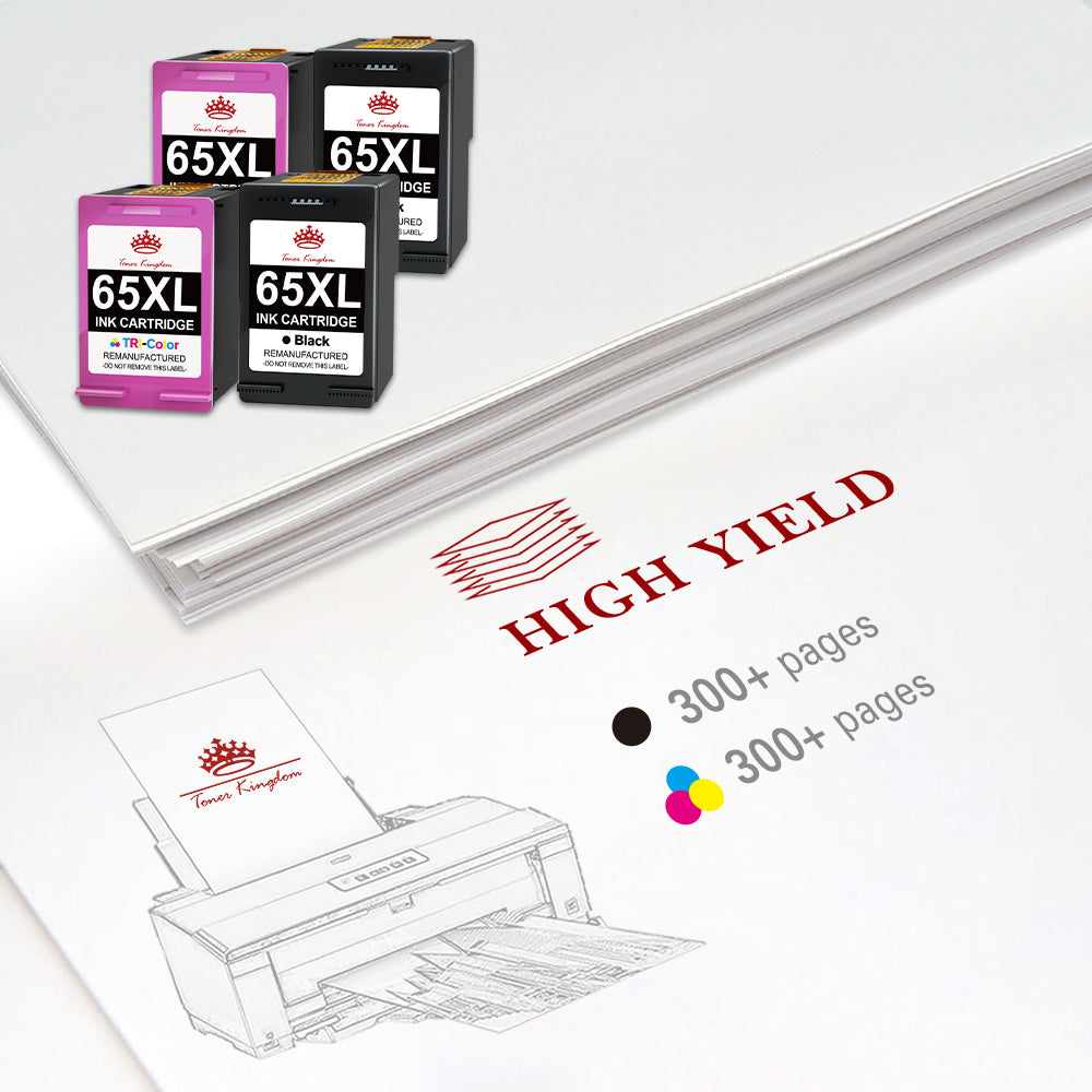 Compatible HP 65 65XL ink Cartridge (2 Black 2 Color) -4 Pack