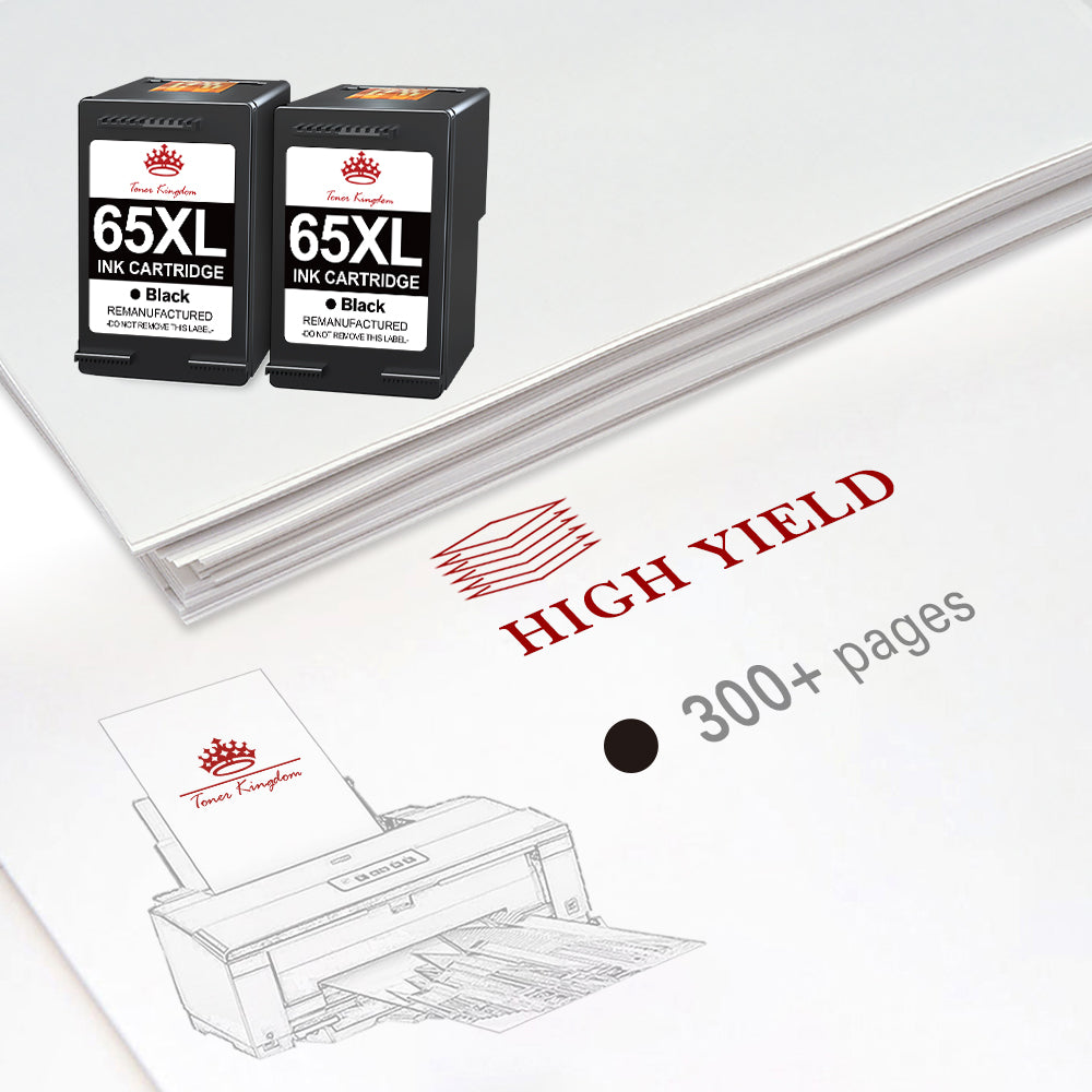 Compatible HP 65 65XL ink Cartridge (Black) -2 Pack