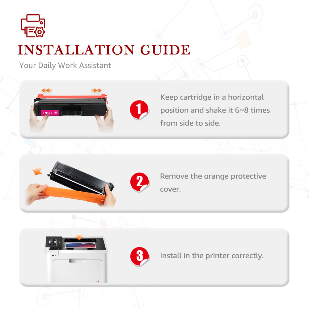 Compatible Brother TN433 TN431 Magenta Toner Cartridge - 1 Pack