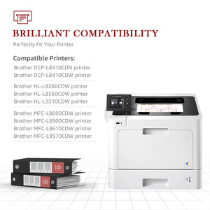 Compatible Brother TN436 TN431 TN433 Toner Cartridge - 4 Pack