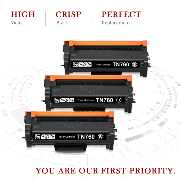 Kogain Compatible Toner Cartridge Replacement for Brother TN760 TN-760  TN730 TN-730 High Yield Work with HL-L2350DW HL-L2370DWXL MFC-L2710DW