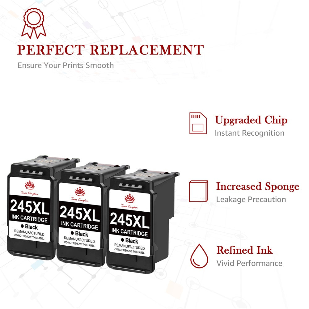 Compatible Canon 245 PG-245XL Black ink Cartridge -3 Pack