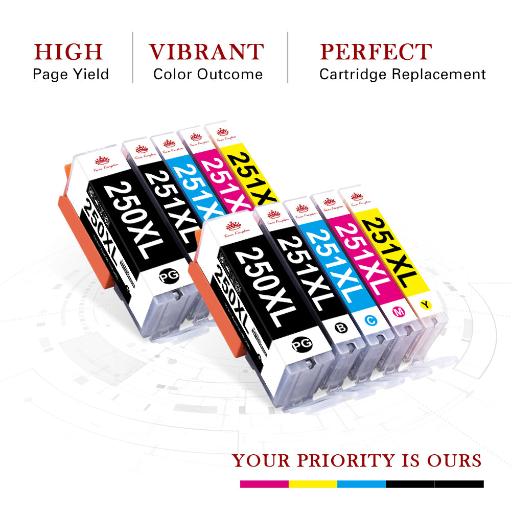 Compatible Canon PGI-250XL CLI-251XL ink Cartridge -10 Pack