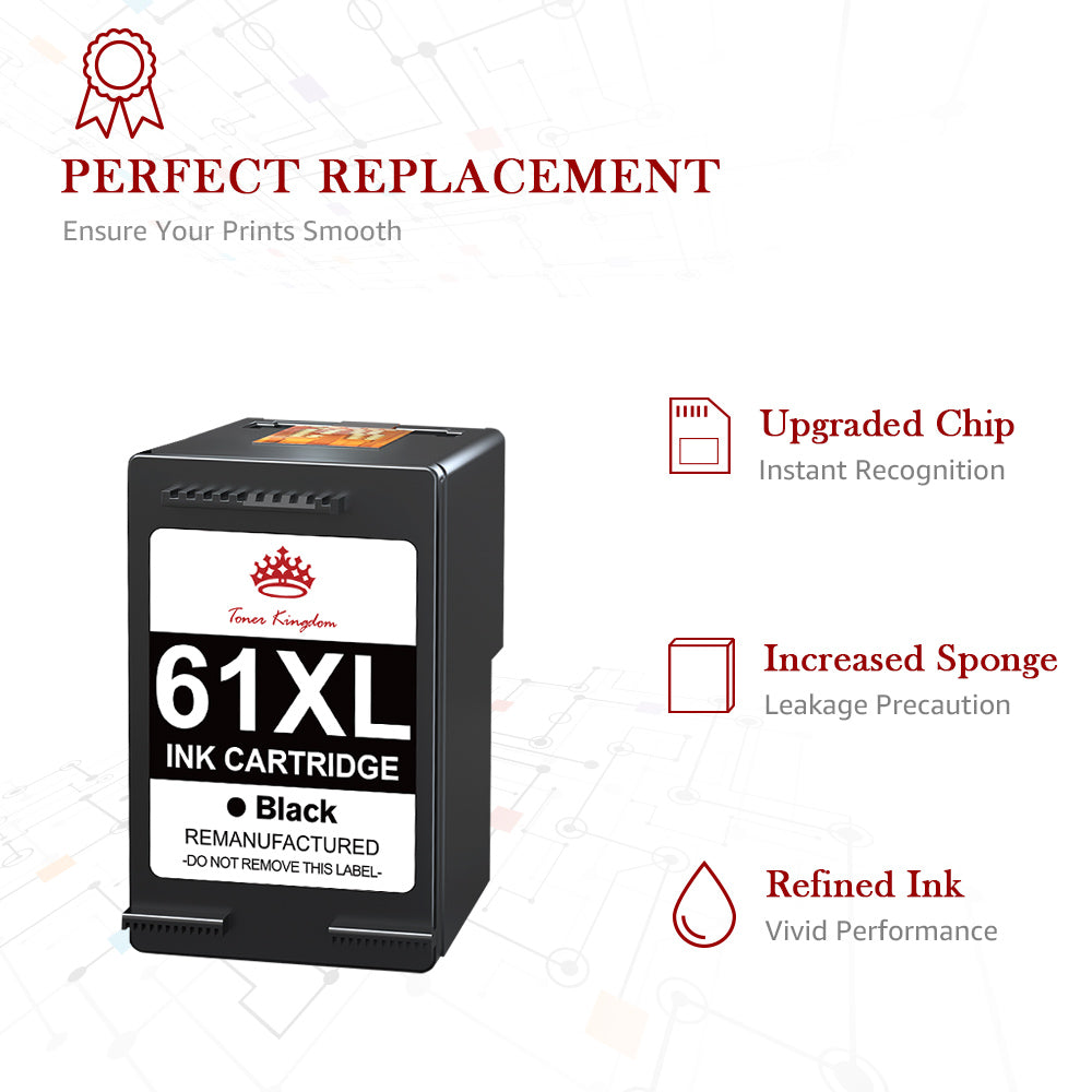 Compatible HP 61 61XL Black ink Cartridge -1 Pack