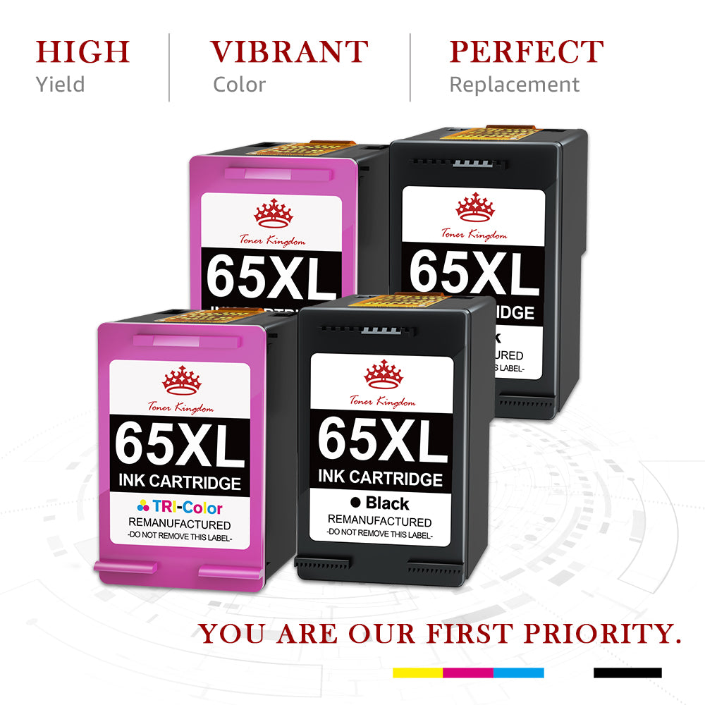Compatible HP 65 65XL ink Cartridge (2 Black 2 Color) -4 Pack
