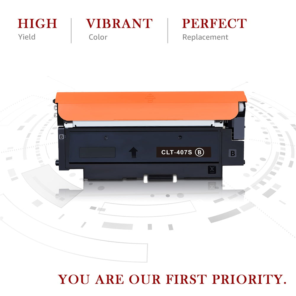 Compatible Samsung 407S CLP-320 CLP-325 Toner Cartridges- 4 Pack