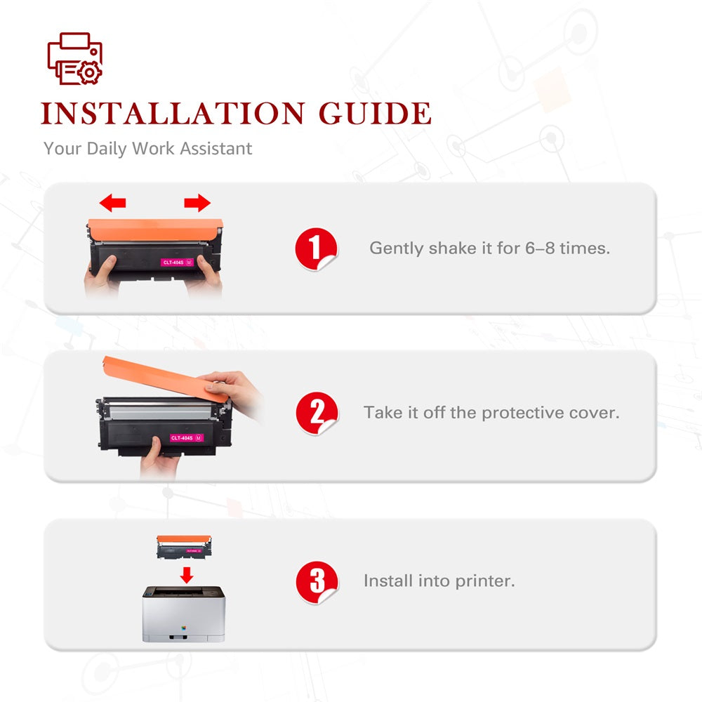 Compatible Samsung CLT-M404S Magenta Toner Cartridges - 1 Pack
