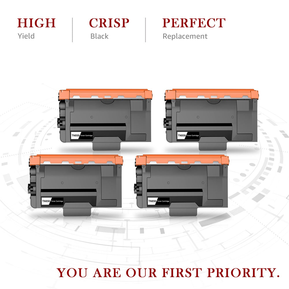 Compatible Brother TN-850 TN820 TN880 High Yield Toner Cartridge -4 Pack