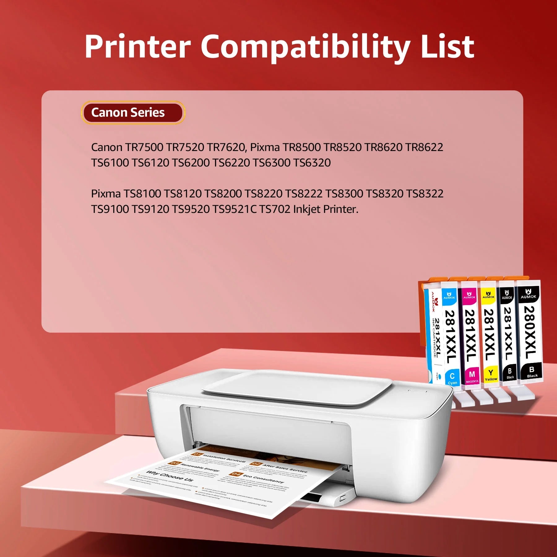 Canon Printer Ink 5-Pack Ink Cartridges For Canon PGI-280 & CLI-281 XXL – Compatible With Pixma TS/TR Series Canon 280 281 Ink - Foto 8