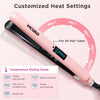 MCURO Hair Straightener & Curling Iron, 1" Ceramic Hair Iron, Keratin-Infused for Less Frizz, LED Flat Iron for Thick Hair, Dual Voltage, 105-Inch Long Cord, Hair Styling Tools,Pink