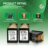 67XL Ink Cartridges Compatible for HP 67 Ink Cartridges DeskJet 2755e 2855e 4155e 4255e 6055e 6065e