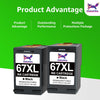 67XL Black Ink Cartridges Compatible for HP 67 Black Ink Cartridges HP 2700 2752e 2742e 6000 6055e