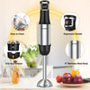 MULISOFT Immersion Blender Handheld, 5-in-1 Hand Blender with Variable Speed Design for Baby Food, Soup, Smoothies & Baking, Easy to Clean