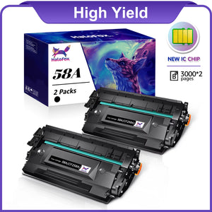 2-pack 58A CF258A Black Toner cartridge with Chip for HP Printer