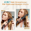 MCURO Hair Straightener & Curling Iron, 1" Ceramic Hair Iron, Keratin-Infused for Less Frizz, LED Flat Iron for Thick Hair, Dual Voltage, 105-Inch Long Cord, Hair Styling Tools, Black