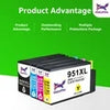 950XL and 951XL Ink Cartridges Compatible for HP 950 and 951 Ink Cartridges OfficeJet Pro 8600 8610 8620