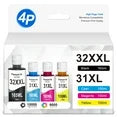 31 32XL Ink Refills Compatible for HP 31 Ink Refill Bottle for HP Smart Tank 5101 6001 5000 5103 7301(140ML 32XL Black Ink, 70ML 31 Color Ink)