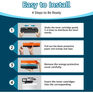 414A 414X Toner Cartridges(with Chip) for HP 414A W2020A Color Pro MFP M479fdw M479fdn M479dw M479dn M479 M454dw M454dn (Black Cyan Magenta Yellow,4 Pack)