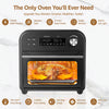 Multifunctional Digital Air Fryer Oven, 14QT 8-in-1 Countertop Convection Oven, 360° Evenly Oil-Free, with Recipe Book, Non-Stick Stainless Steel
