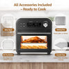 Multifunctional Digital Air Fryer Oven, 14QT 8-in-1 Countertop Convection Oven, 360° Evenly Oil-Free, with Recipe Book, Non-Stick Stainless Steel