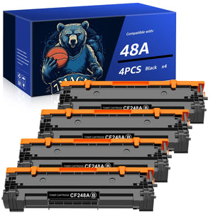 HaloFox 48A CF248A 248 A toner cartridge Compatible for HP Printer,4 Black