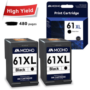 Mooho 61 Black Ink 61 xl Black Ink Cartridges 61XL Black Ink Cartridges Replacement for HP (Black 2 Packs)