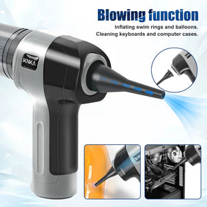 KNKA Car Vacuum Cleaner, 9000PA Handheld Vacuum Cordless with 3 HEPA Filter, 3 in 1 Mini Vacuum Cleaner with Multi-Nozzles for Car, 2 Speed Adjustable Car Vacuum Portable Cordless, Silver