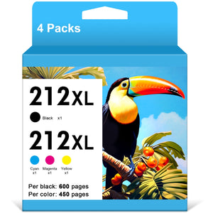 212XL Ink Cartridges for Epson Printer ( Black Cyan Magenta Yellow, 4-Pack)