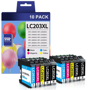 LC203XL LC201 LC203 Ink Cartridges Compatible for Brother LC203 Ink cartridges Work for MFC-J880DW MFC-J480DW MFC-J460DW MFC-J4420DW MFC-J485DW MFC-J885DW(10 Pack)