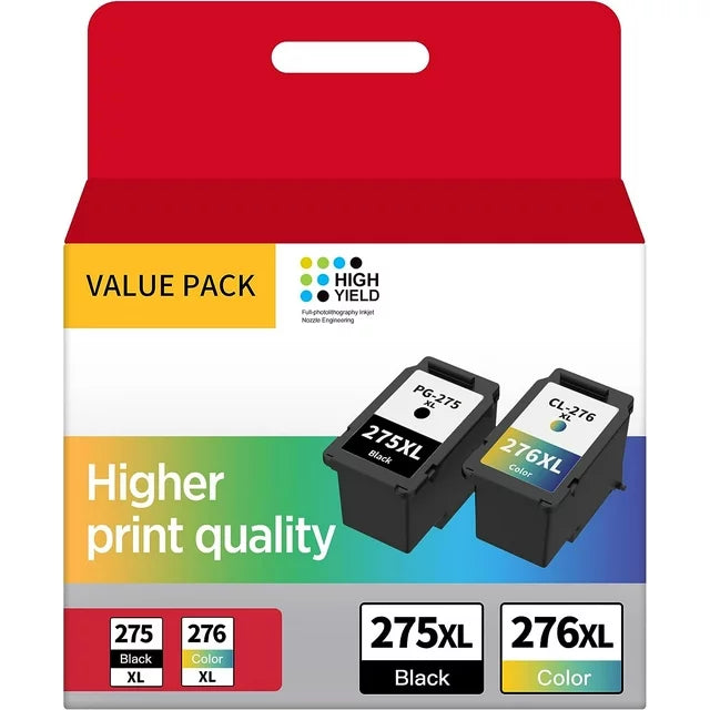 Toner Kingdom 275 276 Ink Cartridges Replacement for Canon Printer (1 Black, 1 Color)